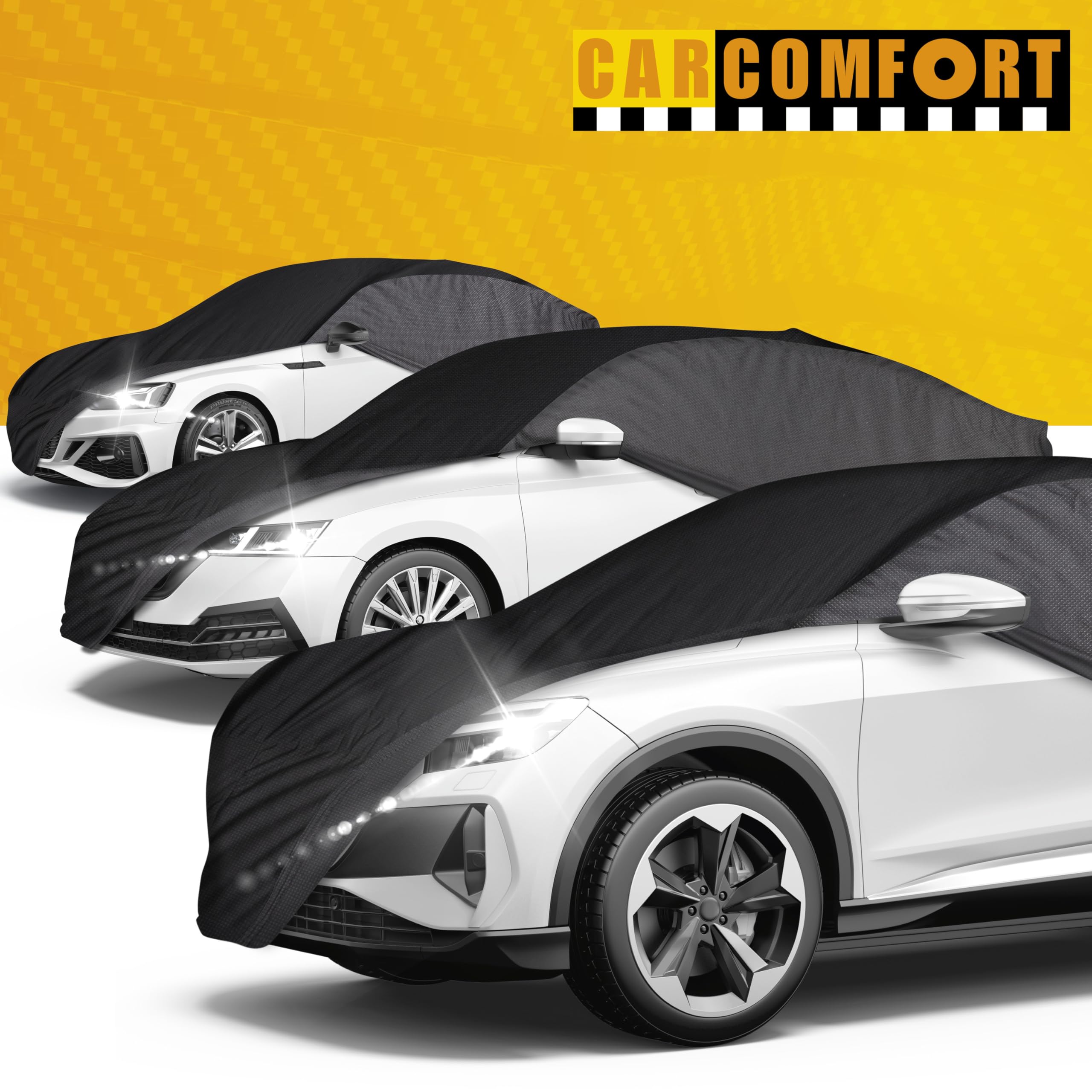Walser CarComfort plandeka samochodowa do użytku wewnątrz Eco SUV L, przepuszczająca powietrze, chroniąca lakier, do użytku wewnątrz pomieszczeń, szaro-czarna
