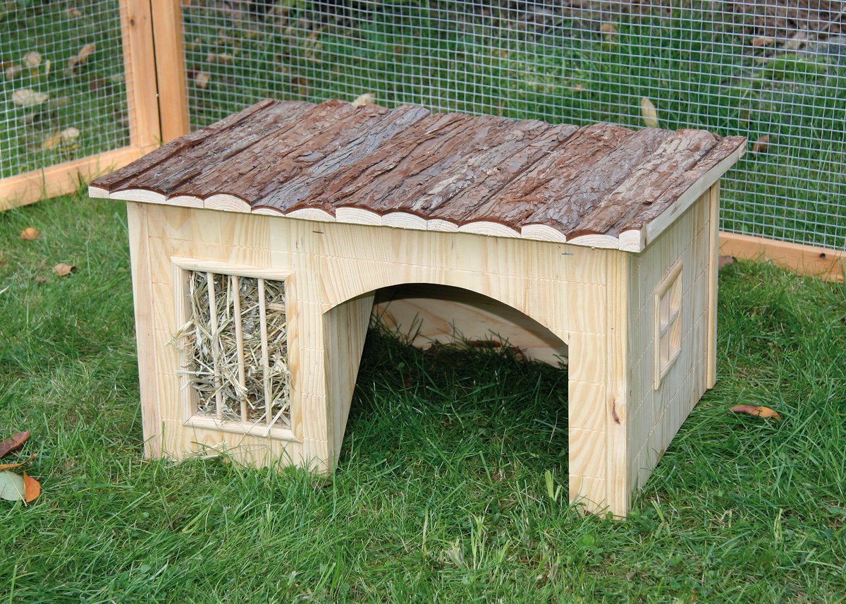 Kerbl Nature Plus House with Hay Rack, 54 x 41 x 30 cm