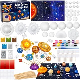 51PCS Solar System Foam Model Kit Multiple Sizes Planet Mode Crafts | DIY Solar System Foam Ball Kit for Students School Science Projects Classroom Learning Planet Model Making Activity