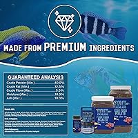 Vista 3 de RON'S CICHLIDS Alimento cíclido africano, pellets de alimentos tropicales prémium con proteínas, verduras y frutas para peces tropicales más