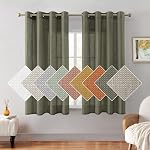 HOMEIDEAS Stone Blue Linen Textured Sheer Curtains, 84 Inches Long 2 Panels Semi Sheer Curtains Farmhouse Window Drapes for Bedroom Living Room, 2 Panels, W52 x L84