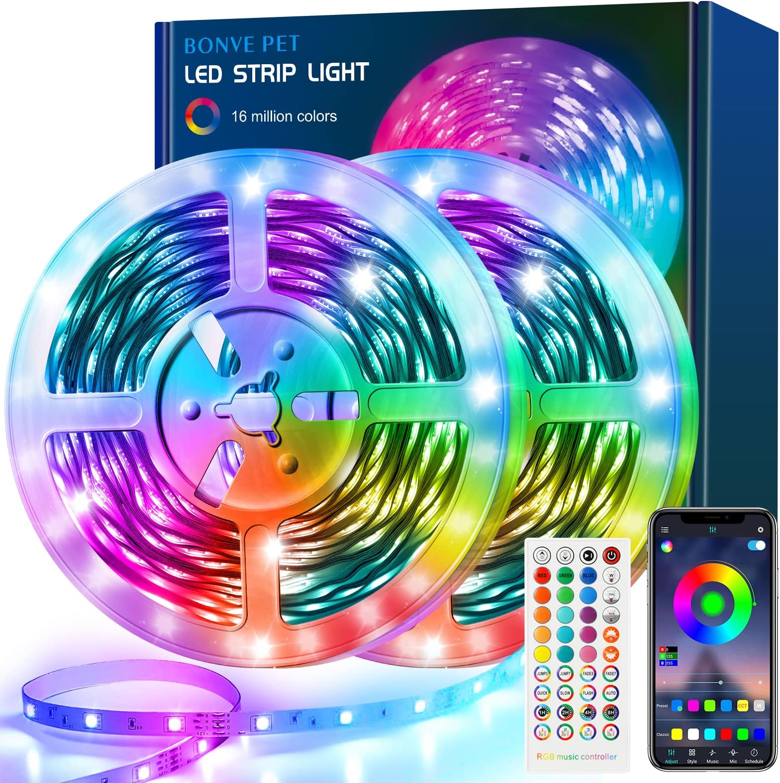 DAYBETTER Led Strip Lights 100ft 30m(2 Rolls of 15m) Smart Light Strips