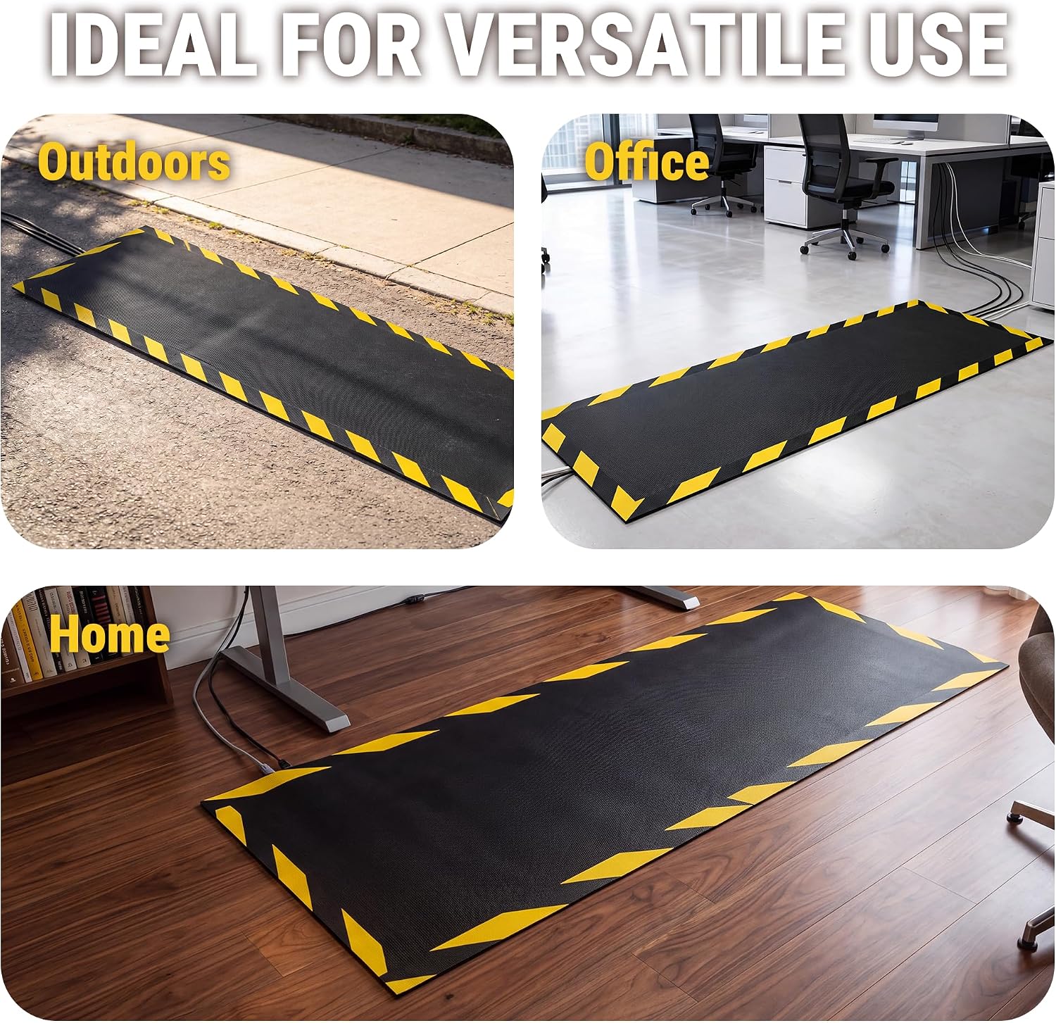 Nitrile Rubber Cord Cover Mat - Outdoor and Indoor Use - 47 * 16 * 0.04 inch