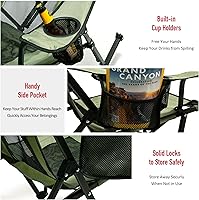 Vista 5 de SUNNYFEEL Silla mecedora de camping, reclinable acolchada de lujo, silla plegable de gran tamaño con bolsillo, resistente
