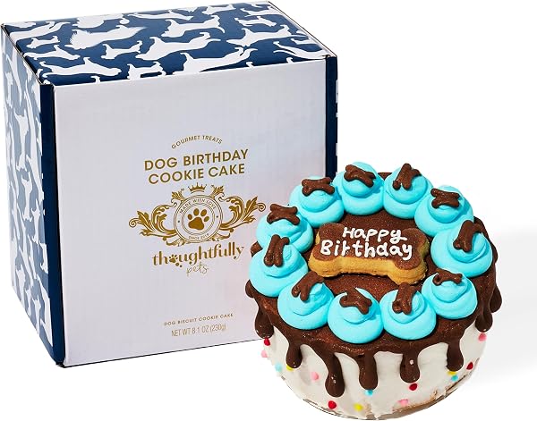 Thoughtfully Pets, Blue Dog Happy Birthday Mini Cookie