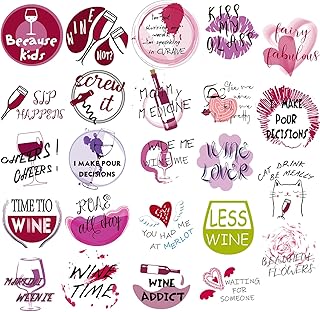 Outus 120 Pieces Glass Drink Markers Funny Stickers for Glasses Stickers Love Tasting Party Charms and Favors Dinner Party Wedding BBQ