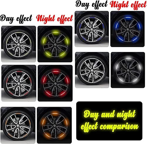 Miniatura 5 de Calcomanías reflectantes para llantas de automóvil o motocicleta, calcomanías de advertencia de seguridad nocturna, calcomanías decorativas