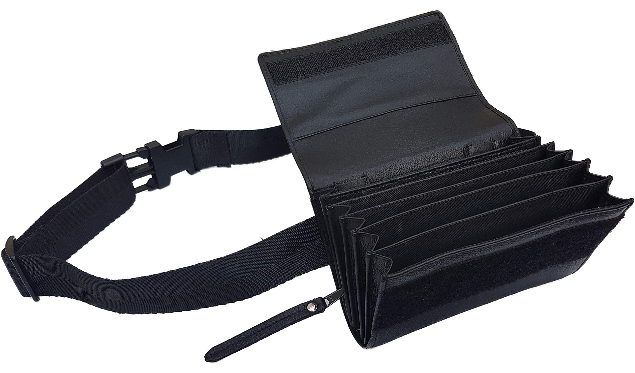 Riñonera de Camarero en Piel, Bolsa de Camarero, Monedero de Camarero, Cartera, Billetero, Vendido sin Dispensador/Distribuidor/Clasificador de 5 Monedas de Euro