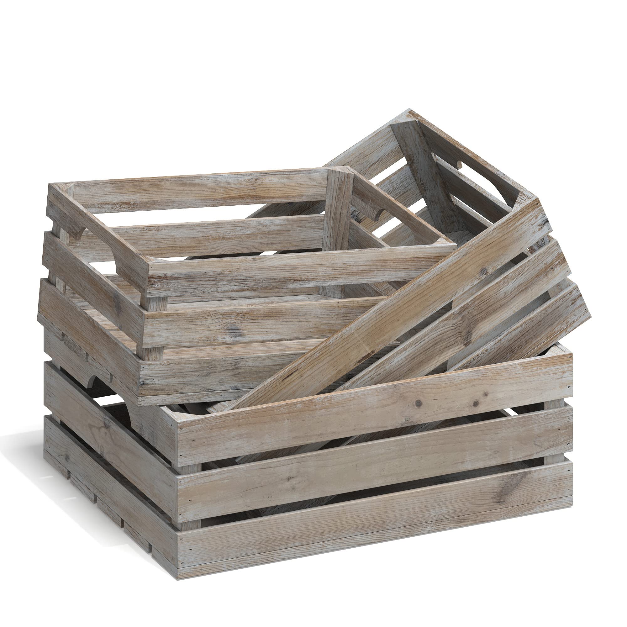 Buy Barnyard Designs Rustic Wood Nesting Crates with Handles