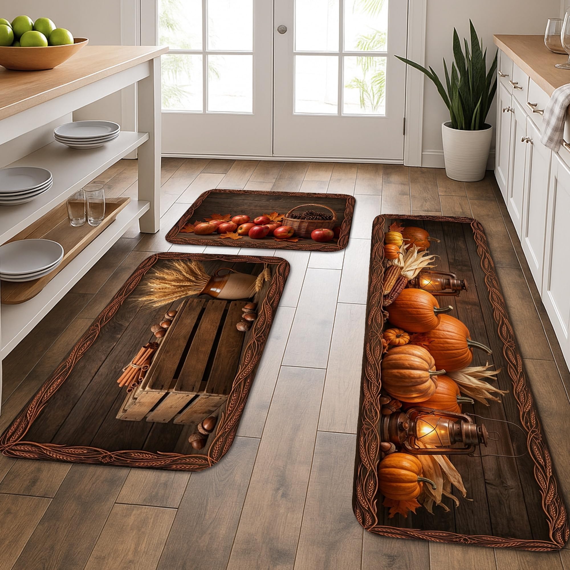 Tapis de cuisine en citrouille haut de gamme et doux pour salle de bain élégante