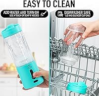 Vista 5 de Zulay Kitchen Licuadoras personales de 18 onzas que trituran el hielo, licuadora de viaje inalámbrica recargable por USB-C, licuadora portátil