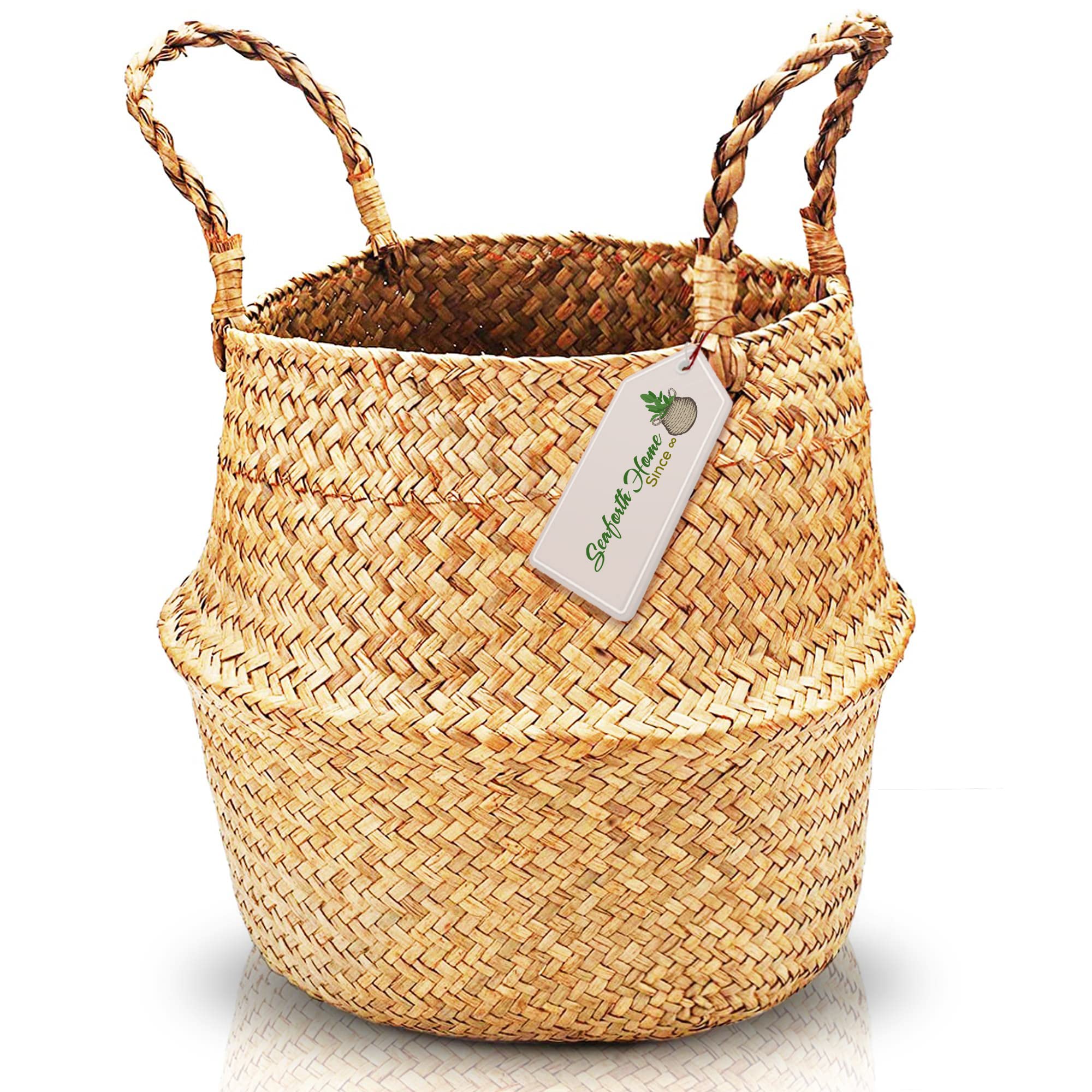 Buy SeaforthHome Basket Wicker Basket Indoor, 11'' Woven Seagrass