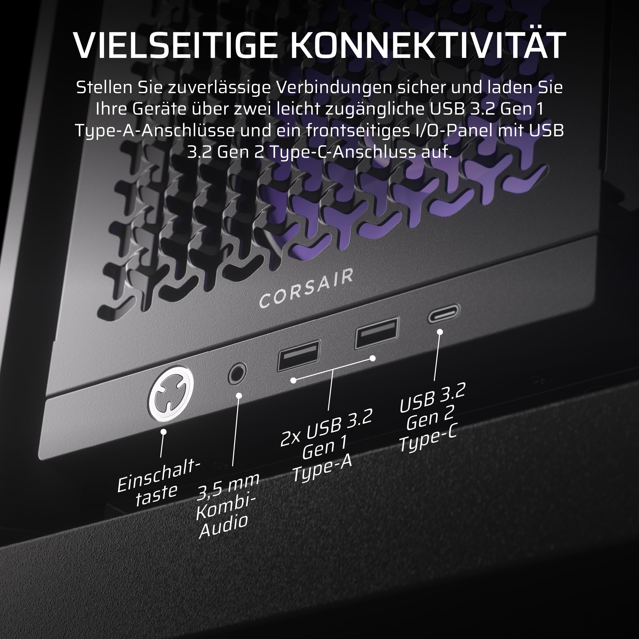 CORSAIR Frame 4000D RS ARGB Modulares Mid-Tower ATX PC-Gehäuse – Schwarz