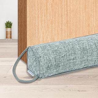 NABOWAN 32" Weighted Under Door Draft Stopper -Triangular Door Draft Blocker with Hook Loops, Weather Stripping Noise Blocker