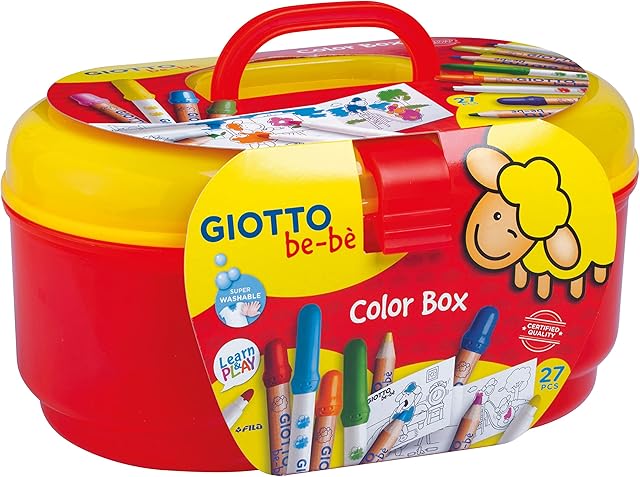 GIOTTO be-bè Large Colour Box for Young Children, 27 Pieces, Pencils/Felt-Tip Pens, Assorted Colours, Colouring Pack, Ideal for Home and Schools