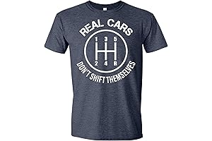 Real Cars Don't Shift Themselves T-Shirt: Vintage Auto Humor for Manual Stick Shift Enthusiasts