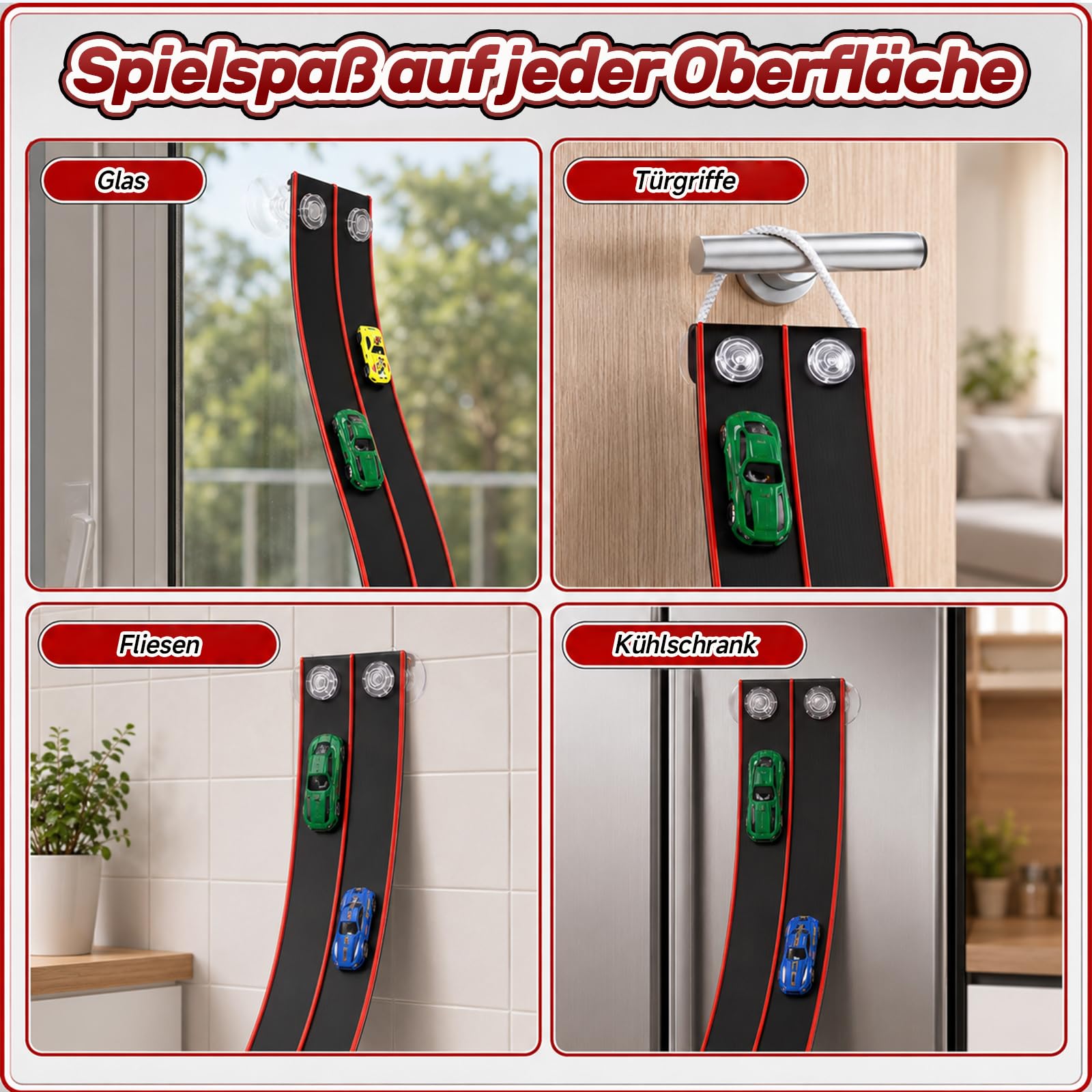 Pista da corsa flessibile per bambini, pista da corsa da 4,5 m, include 4 auto, doppia pista portatile per auto 1:64, regalo giocattolo per bambini dai 3 anni in su, regalo per interni ed esterni