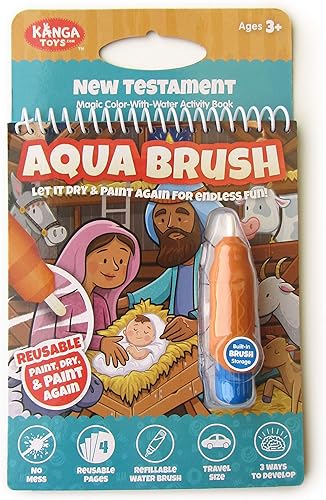 KangaToys Libro de escritura para colorear de revelación de agua para niños a partir de 3 años. Historias bíblicas del Nuevo Testamento Preescolar,