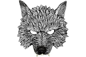 Big Bad Wolf Mask: Halloween Half Face Werewolf Masquerade Costume