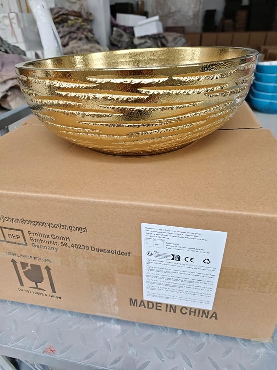 Modern Ceramic Gold Washbasin, Lavabo Countertop Sink for Bar and Bathroom, 1 Sink