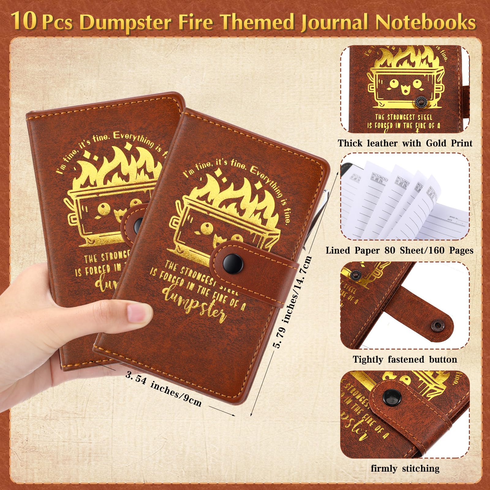 Colarr 30 juegos de cuadernos de cuero con bolígrafos divertidos para compañeros de trabajo, regalos de oficina para empleados, regalos sarcásticos para asistentes dentales (color marrón)