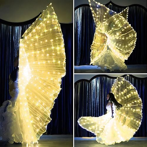 Miniatura 13 de Alas de hadas LED iluminadas para niños y adultos, alas de mariposa multicolor brillantes para fiestas y eventos encantadores