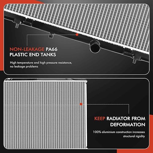 Miniatura 6 de A-Premium Conjunto de radiador de refrigerante del motor compatible con Nissan NV200 2013-2021 y Chevrolet City Express 2015 2016 2017 2018, L4 2.0L