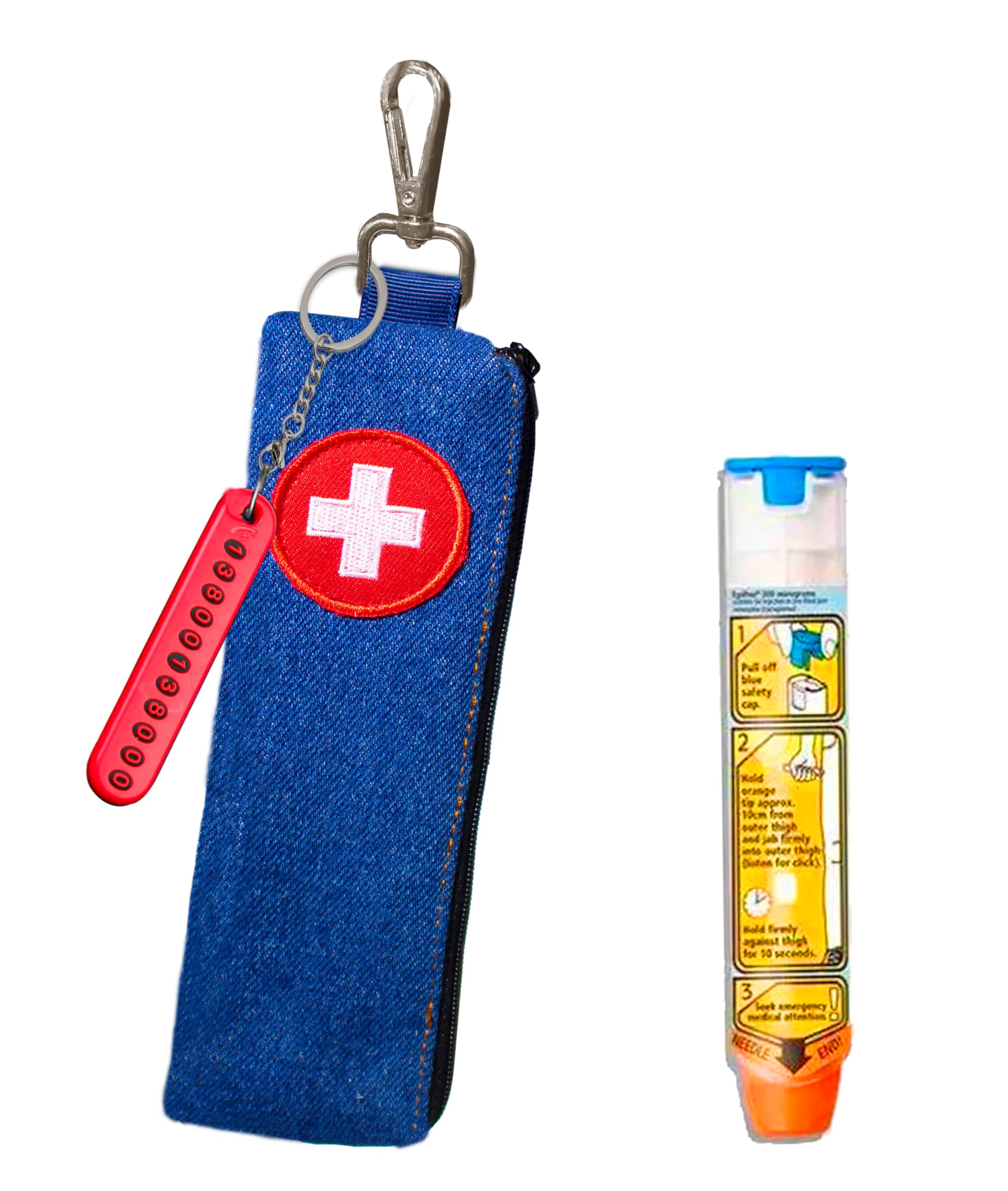 GZFQJJ 1 Pack Epipen Case, Suitable for 1 EpiPen Allergy Medicine Essentials(Blue)