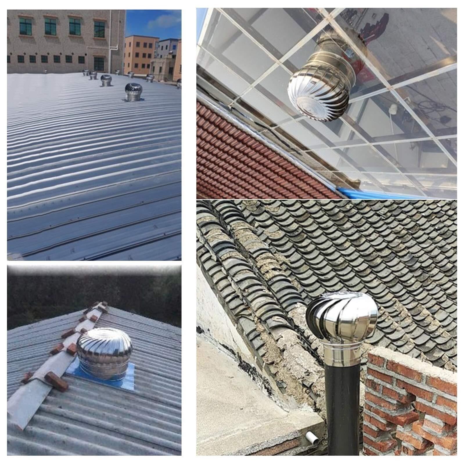 Sombrerete de Chimenea Giratorio de Acero Inoxidable - Giratorio o para Montaje en Techo, Apto para conductos de 200 mm - Resistente a la Lluvia y a Las Fugas - Accesorios para el sombrerete
