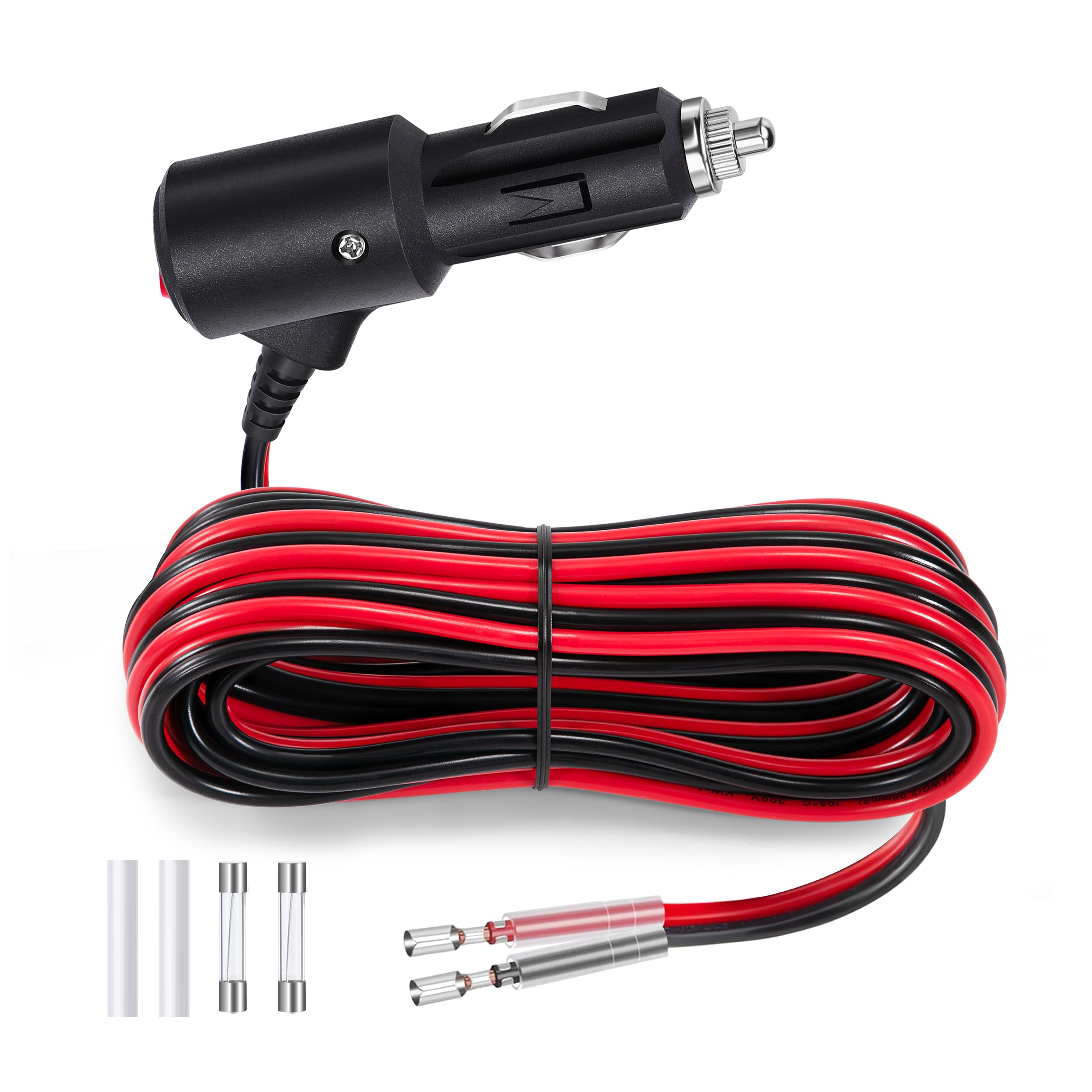 GUNGY 4M Zigarettenanzünder Stecker Verlängerungskabel mit Schalter 12 V/24 V Autostecker 14AWG Zigarettenanzünder Steckerkabel mit Sicherung 15A für Auto LKW Wohnmobil