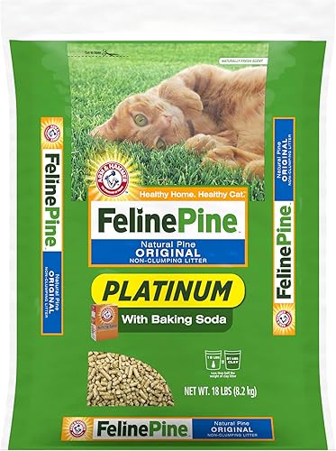 Vista 12 de Feline Pine Platinum - Arena para gatos no aglutinante, arena para gatos de pino felino, 18 libras
