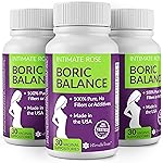 Intimate Rose Boric Acid Vaginal Suppositories, 30 Count for Feminine Deodorizing & Freshness - Vegan Capsules (Pack of 3)