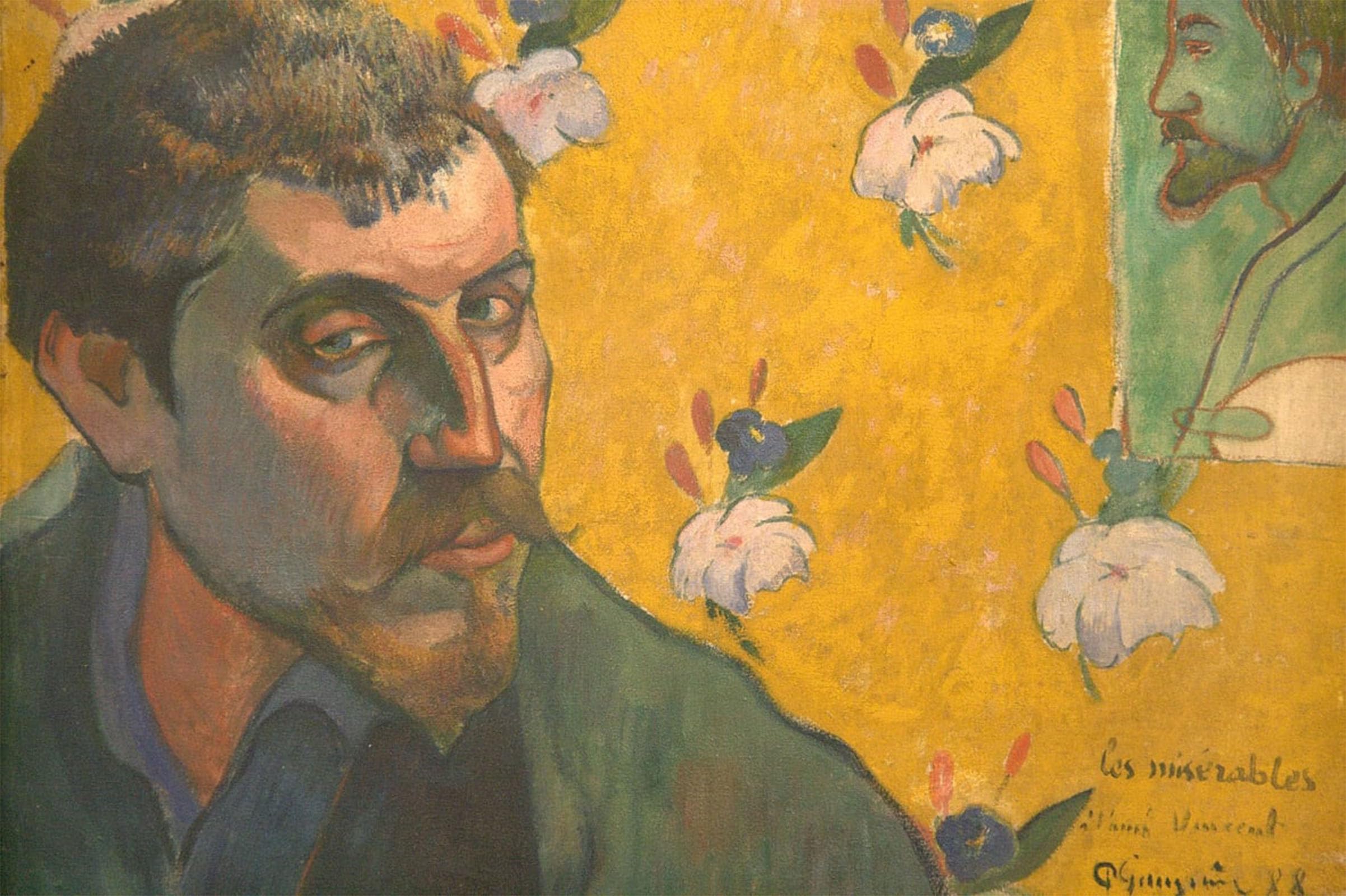 SERENDIPITP Abstract Painting Mural Print Picture Wall Decor Painting Self Portrait with Portrait of Bernard by Paul Gauguin Vintage Wall Artwork for Home Decor 60x90cm