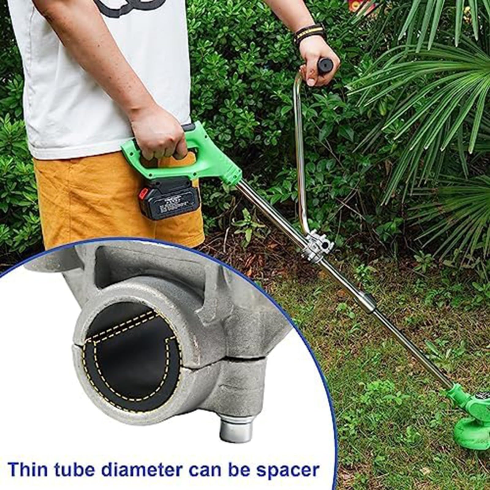 Manico ergonomico ausiliario per tosaerba, angolo regolabile flessibile per attrezzi da giardino, impugnatura per decespugliatore
