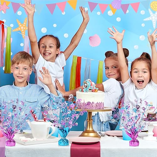 Miniatura 4 de Ceenna 3 piezas de decoración de mesa, centros de mesa metálicos con aerosol de lámina brillante, centros de mesa de plástico con purpurina para