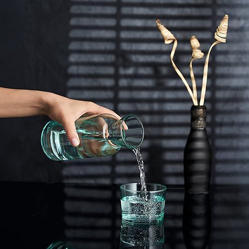 Miniatura 2 de VOSS Living - Juego de jarras de agua y vasos de noche, 23.6 onzas - Jarra de agua de vidrio - Jarra de agua para mesita de noche y vidrio - Juego