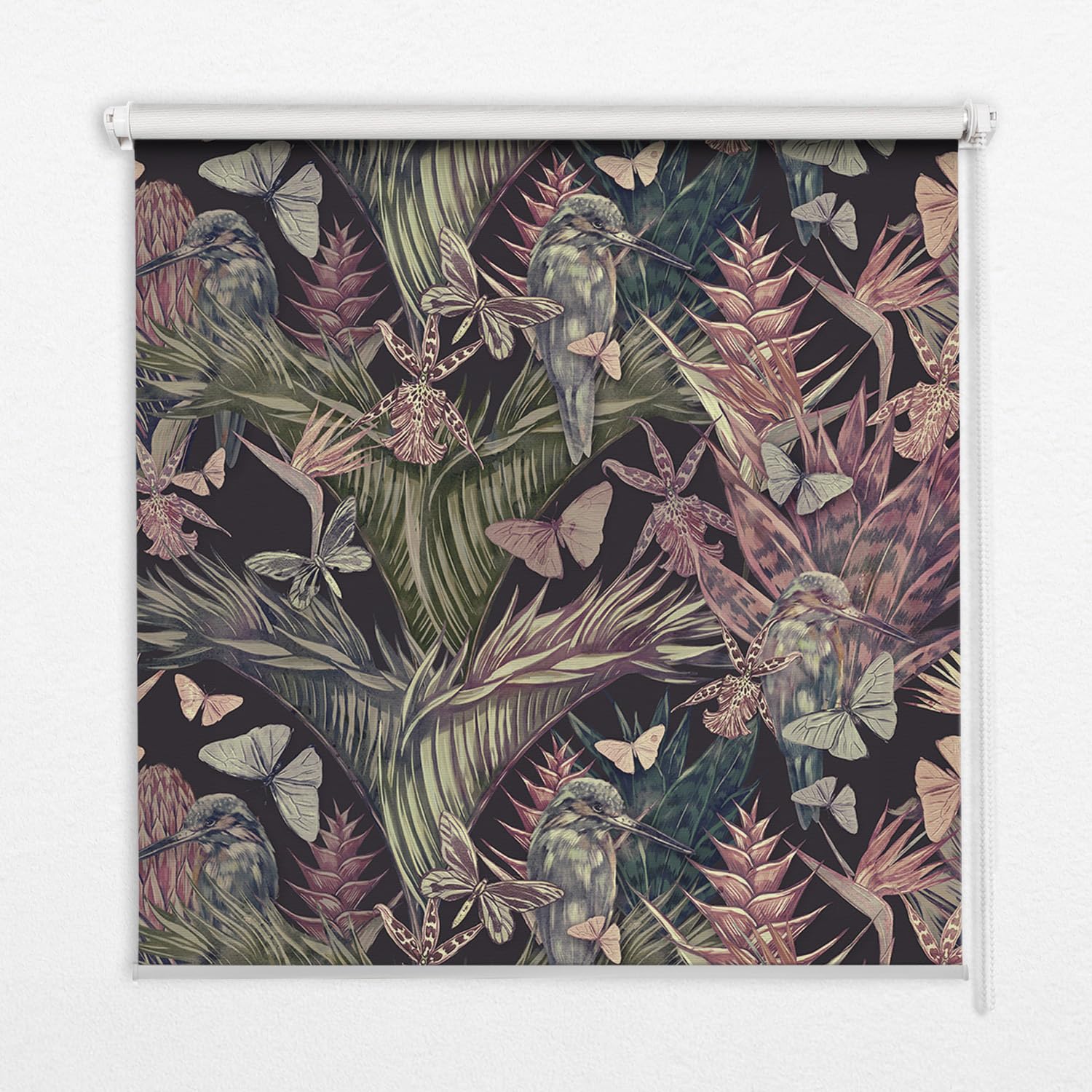 Store banne enrouleur sans perçage occultant 60x180cm imprimé exotique