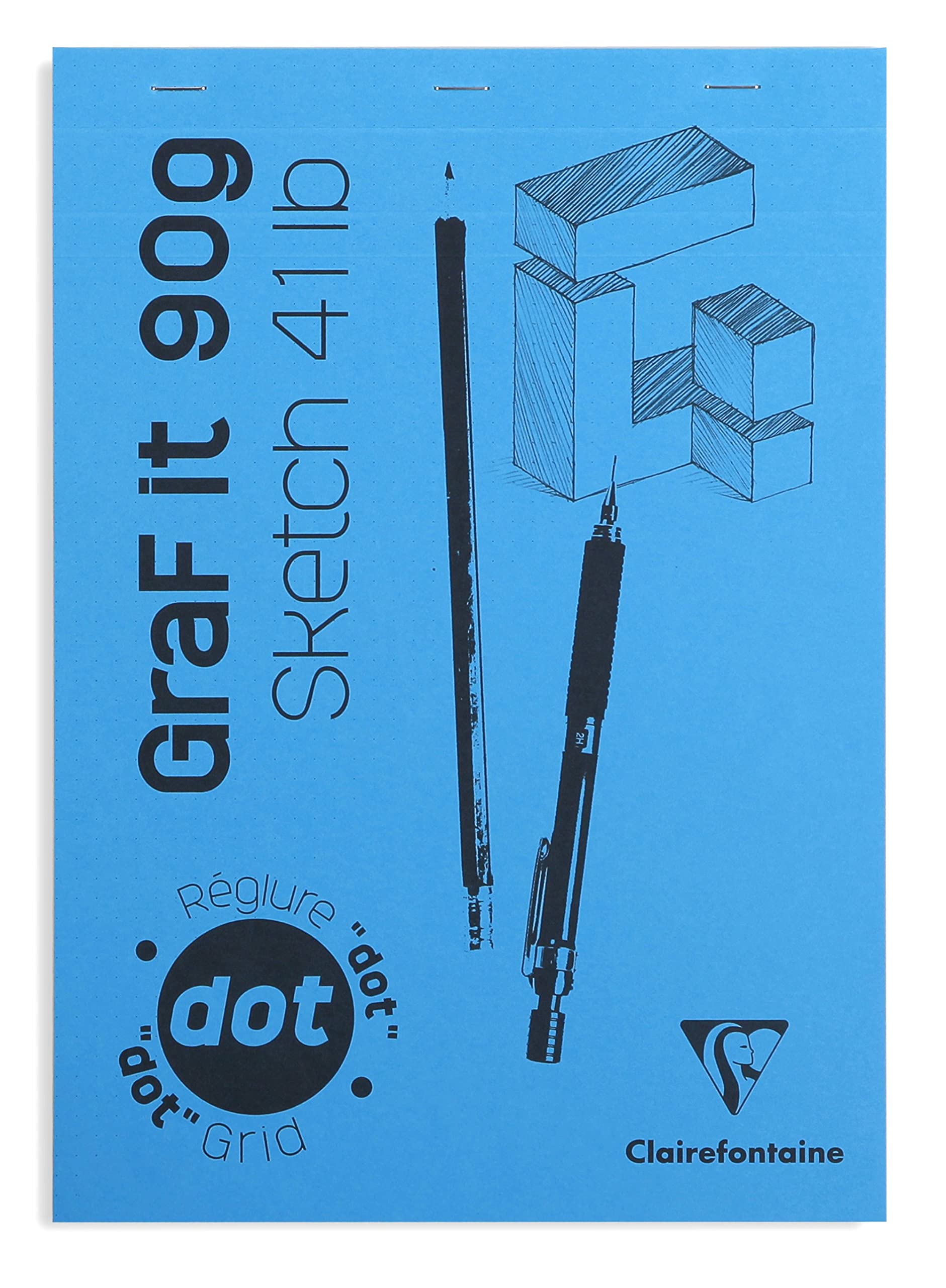Clairefontaine 96653Cpack, Lot de 5 Blocs Agrafés GraF'it, 80 Feuilles Papier Dessin Croquis, Réglure pointillés DOT - Image 3