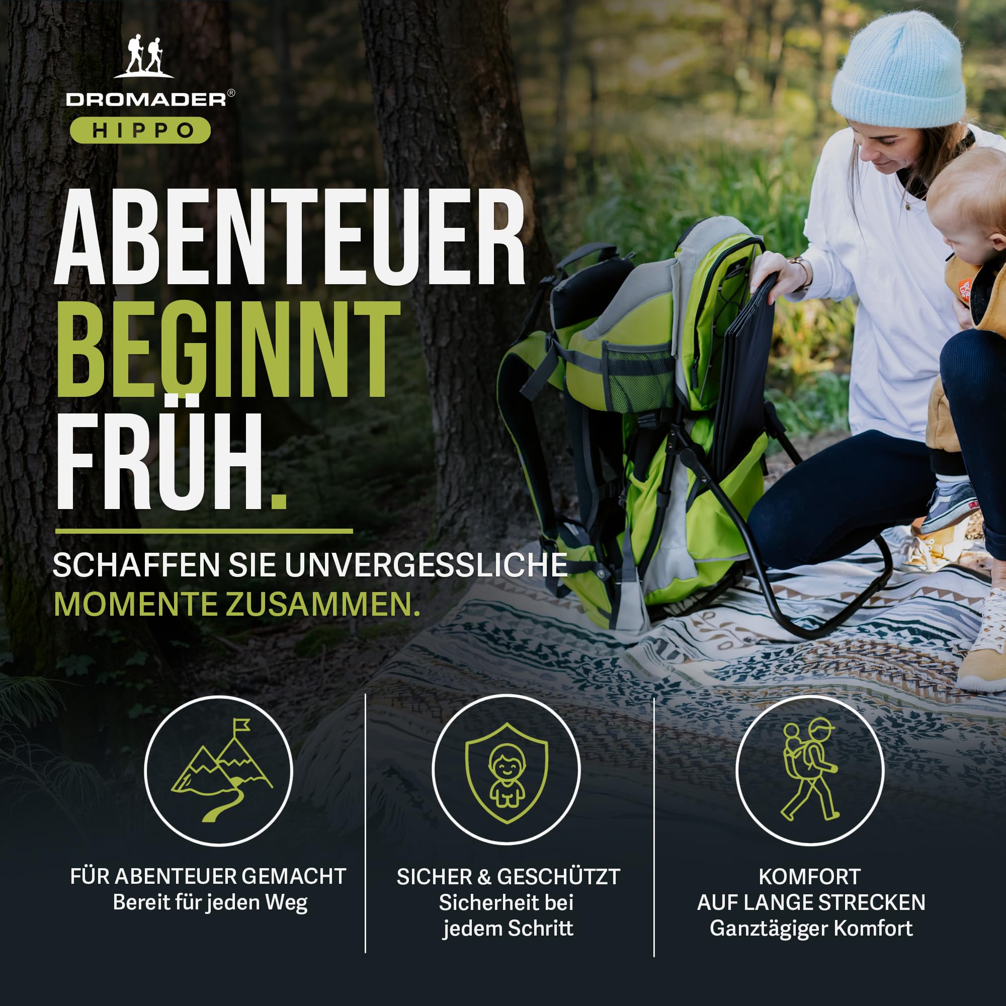 Dromader Kraxe kindertrage bis 22 kg