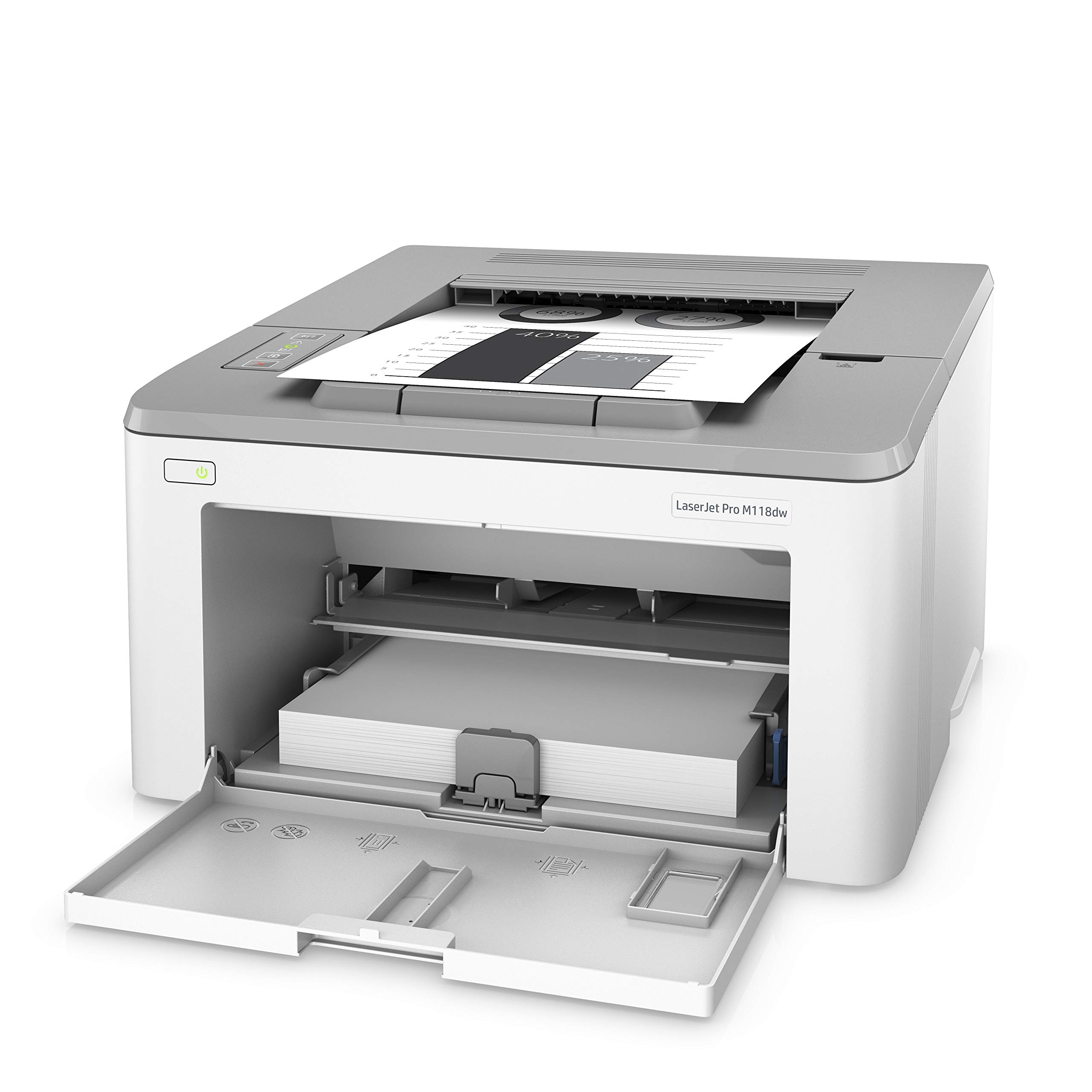 HP LaserJet M118dw 4PA39A, Stampante a Singola Funzione A4, Stampa Fronte e Retro Automatica in b/n, 28 ppm, USB, Wi-Fi, Ethernet, Schermo LCD a icone, Grigia
