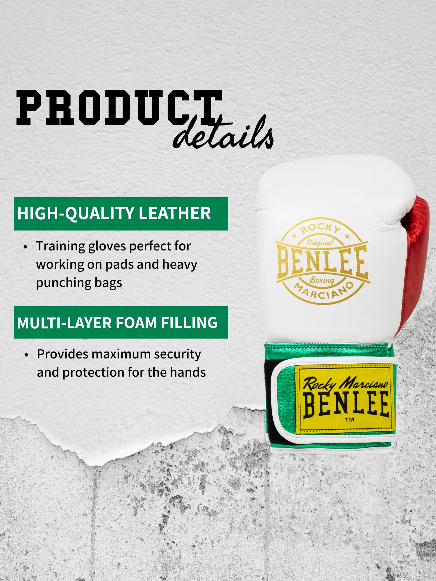 BENLEE Guanti da boxe in pelle METALSHIRE