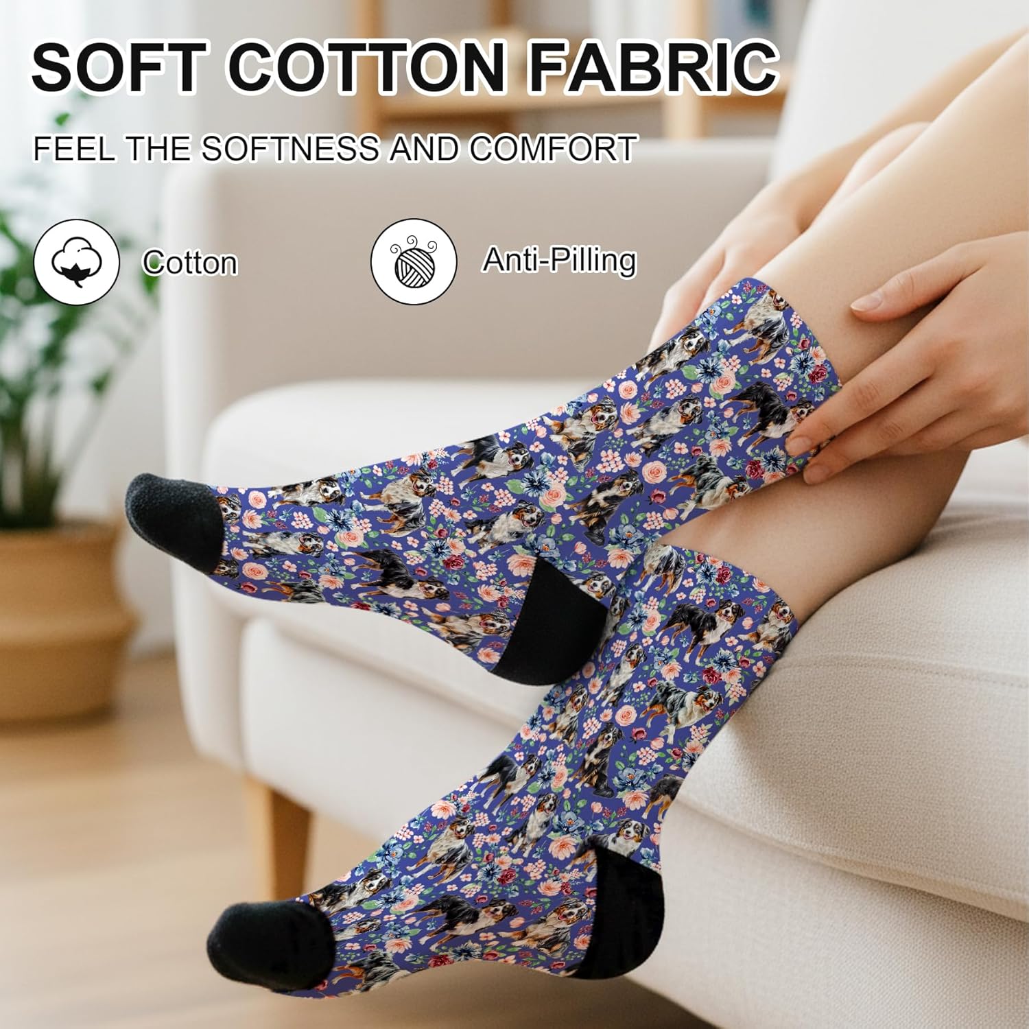 Dogs Socks for Women, Dog Lover Gifts for Women, Funny Novelty Soft Comfort Socks, Gift for Dog Mom - Image 3