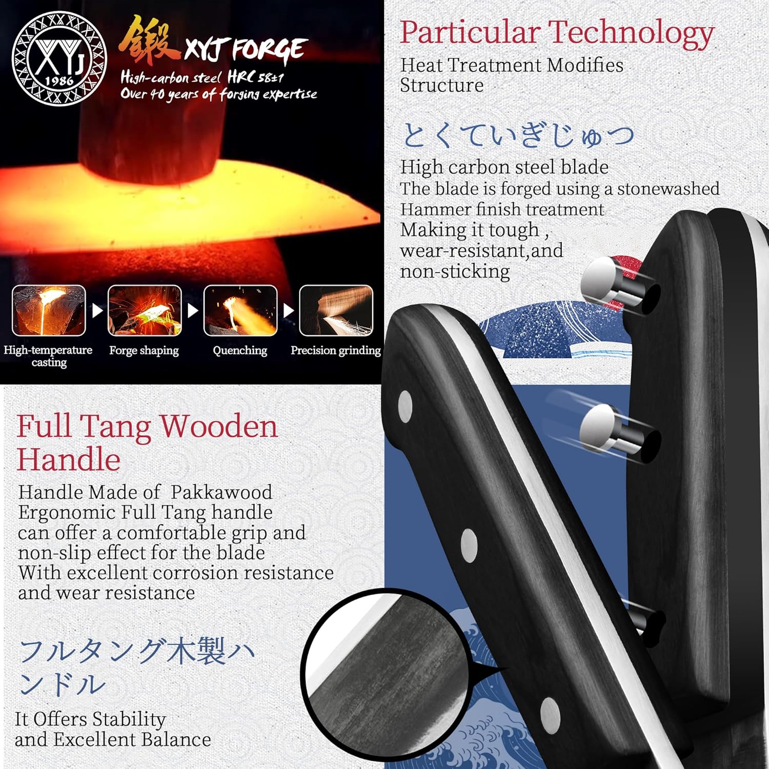 Full Tang, Serbian Chefs knife,Chef Meat Cleaver,Kitchen Knives,Set with Leather Sheath,Take Carrying,Butcher (8 Inch) - Image 3