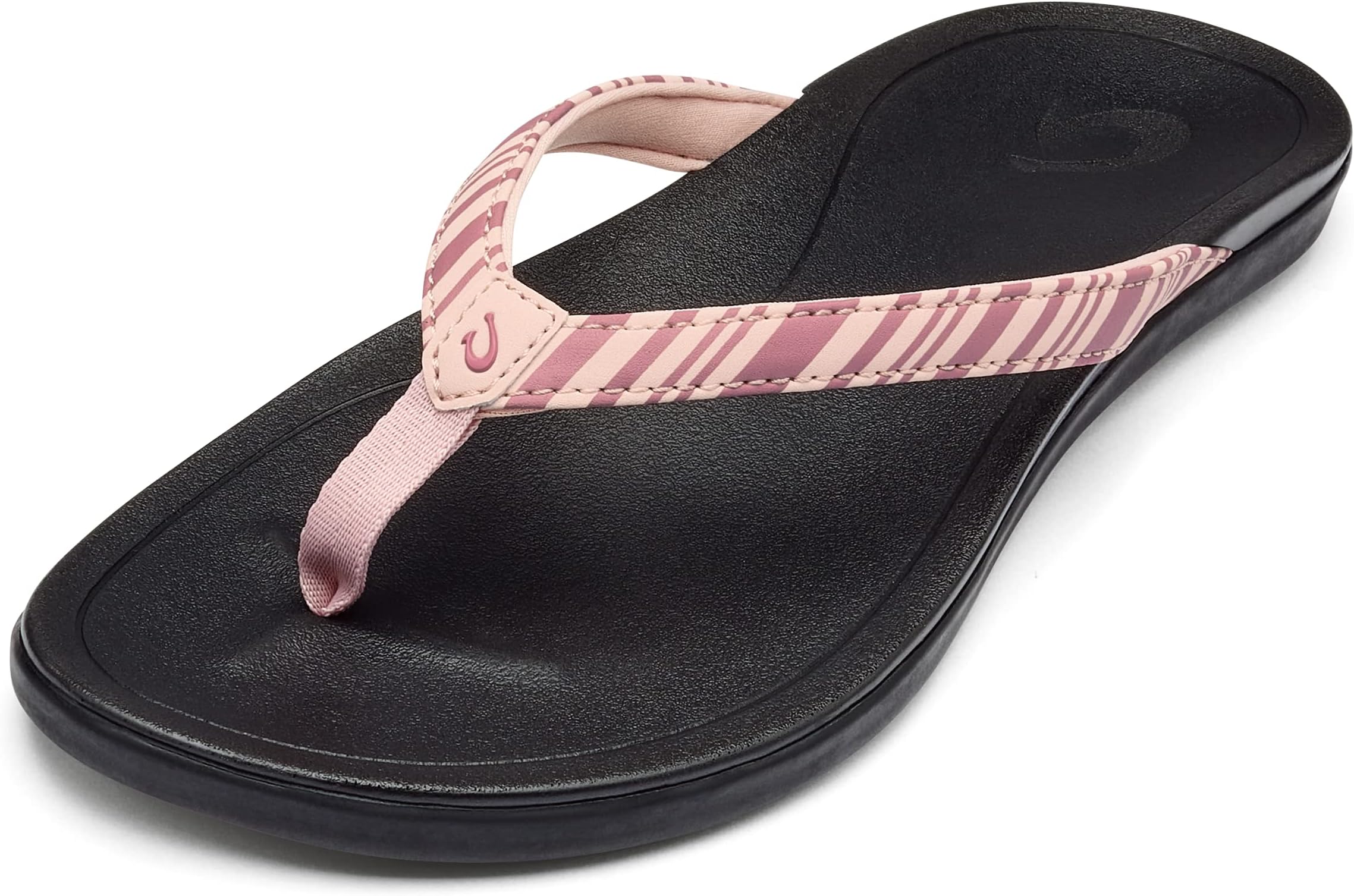 OLUKAI Ho'opio Women's Beach Sandals, Quick-Dry Flip-Flop Slides, Clean & Minimal Aesthetic, Water Resistant & Enhanced Traction, All-Day Comfort, Pink Clay/Stripe, 10