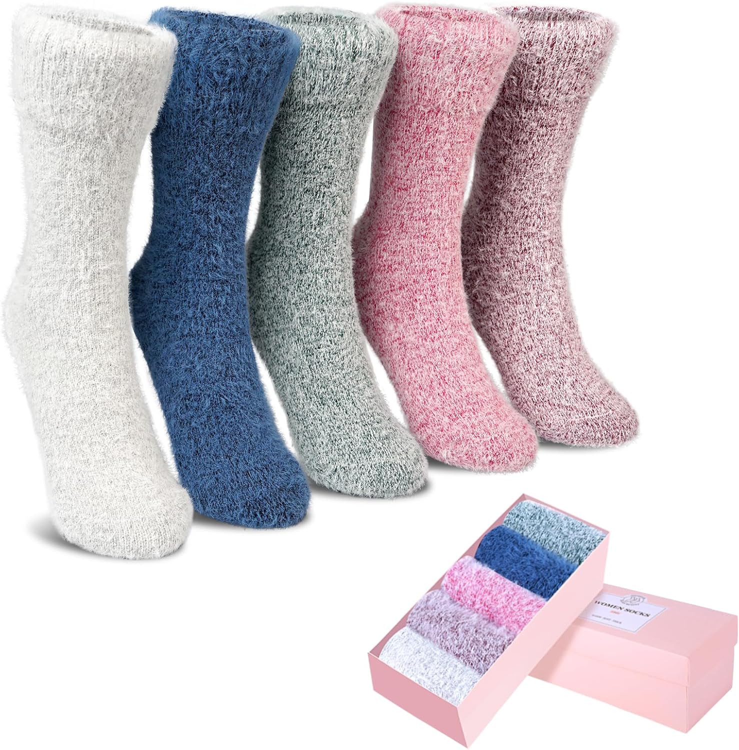 SISOSOCK Fuzzy Socks for Women Cozy Soft Warm Socks Casual Home Sleep Comfy Socks 5 Pack Winter Socks Gifts for Women SISOSOCK Fuzzy Socks for Women Cozy Soft Warm Socks Casual Home Sleep Comfy Socks 5 Pack Winter Socks Gifts for Women