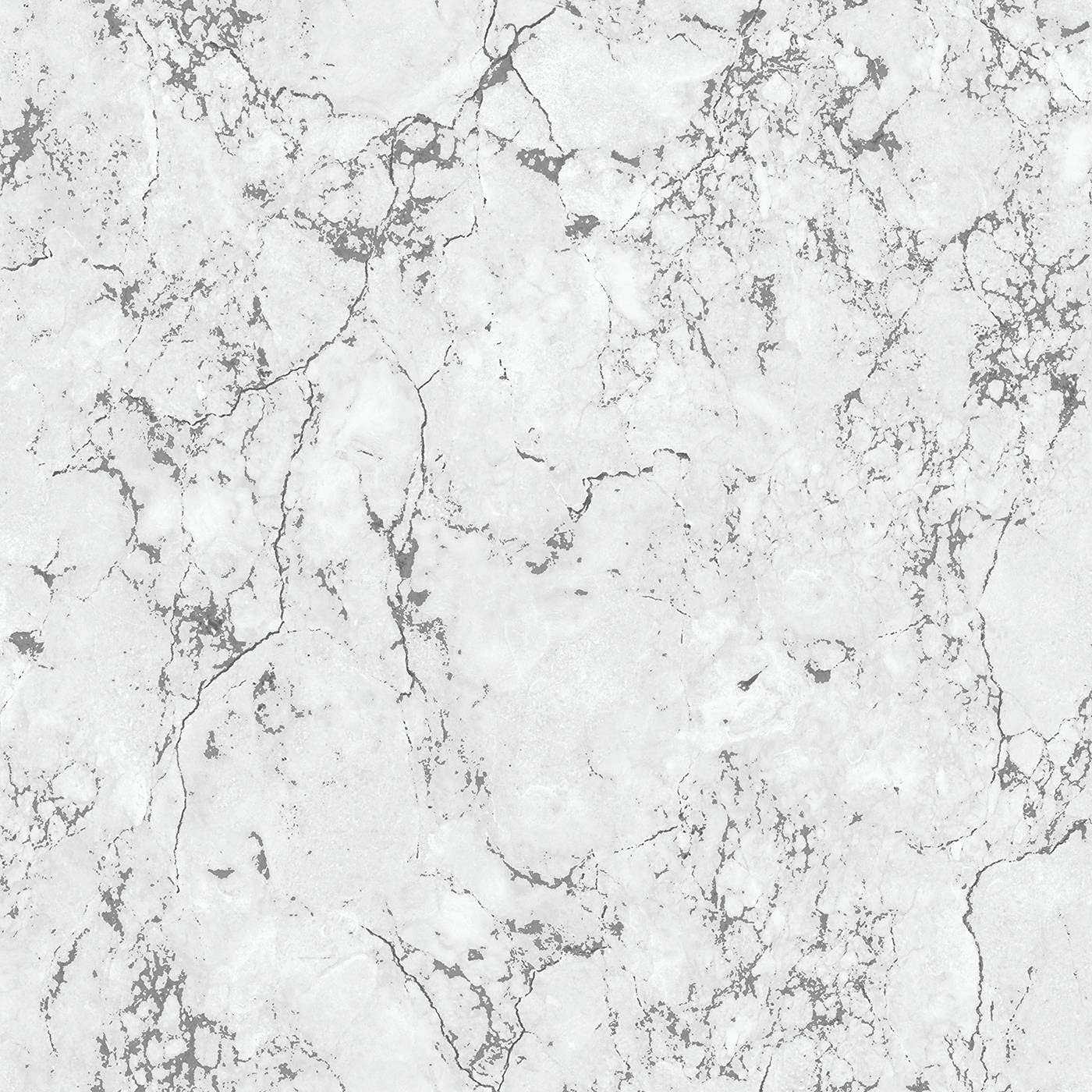 Yöl Plain White Athena Marble Effect Wallpaper Plain Glitter Metallic White Silver
