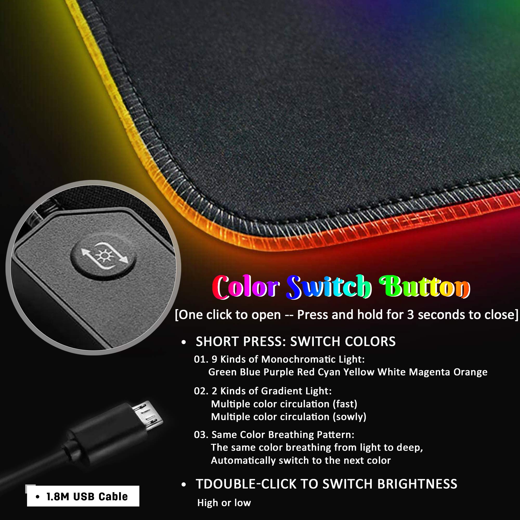 RGB DużA PodkłAdka Pod Mysz Do Gier 900x400x4 Mm Xxl 12 TrybóW śWiecenia Rgb Led Rozszerzone PodkłAdki Pod Mysz AntypośLizgowa Gumowa Podstawa Klawiatura PodkłAdki Pod Mysz Do Komputera Laptop Pc Biurko PodkłAdka Pod Mysz Do Gier Ognisty Wilk