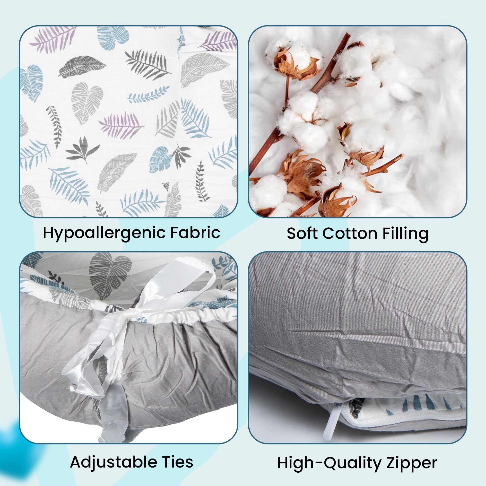 LuxeVogue Portable Baby Support Base for Awake Time, Foldable & Soft, 100% Cotton, Machine Washable - Image 4