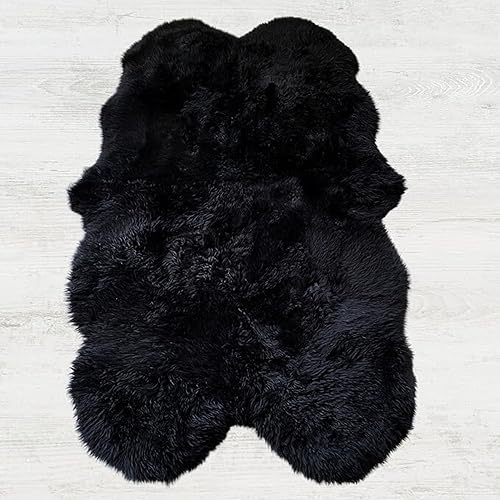 Miniatura 3 de Woolous Alfombra de piel de oveja auténtica de Nueva Zelanda XXL de piel cuádruple suave esponjosa y lanuda para el suelo dormitorio sala de estar