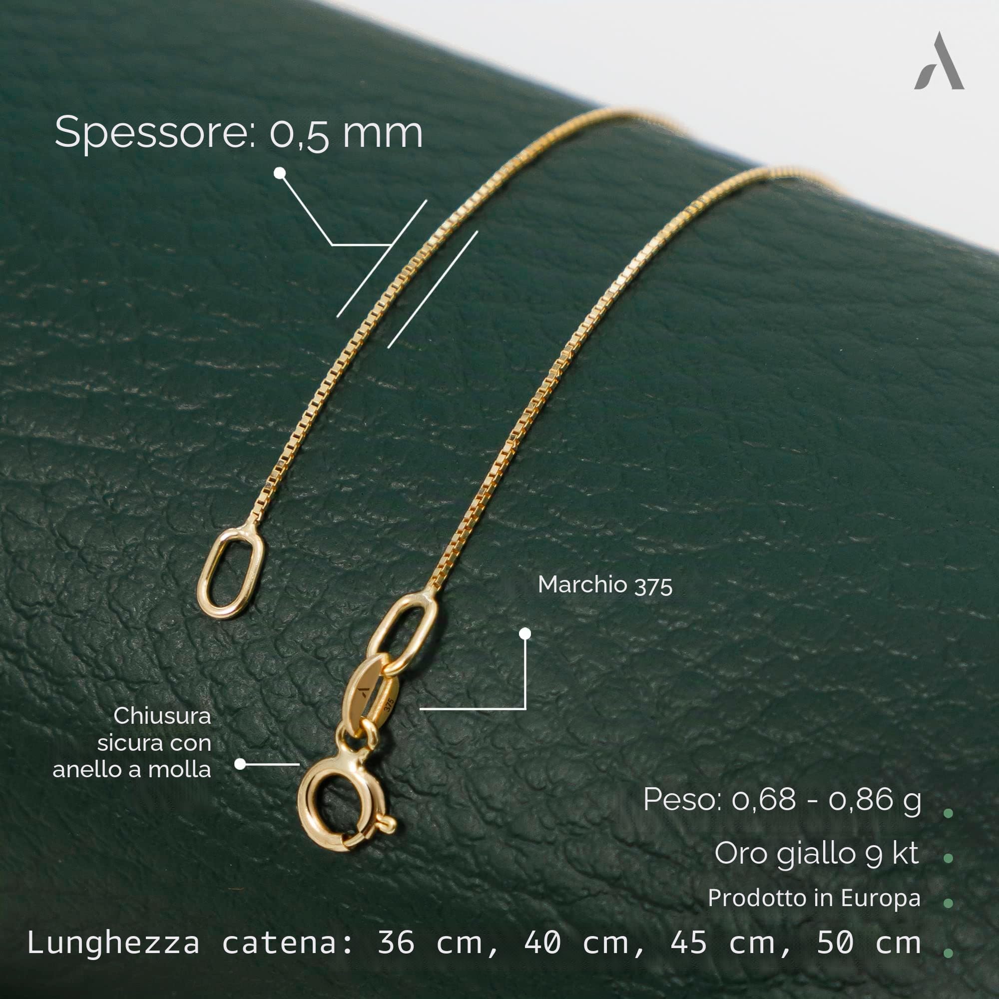 Amberta Allure - Collana da donna in oro giallo 9 carati
